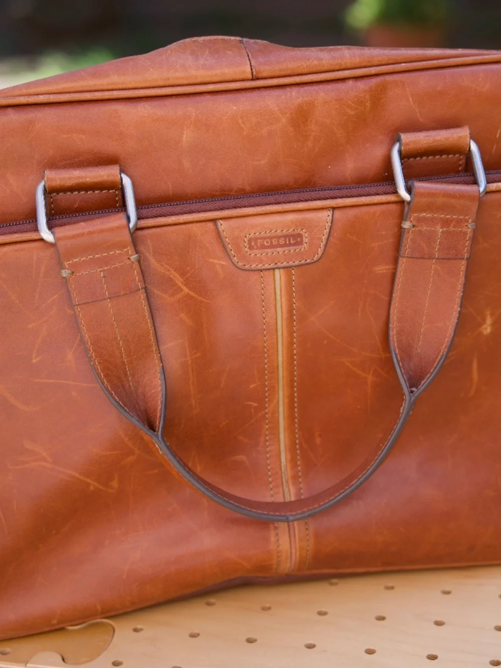 Fossil 100% Leather Trent Laptop Briefcase